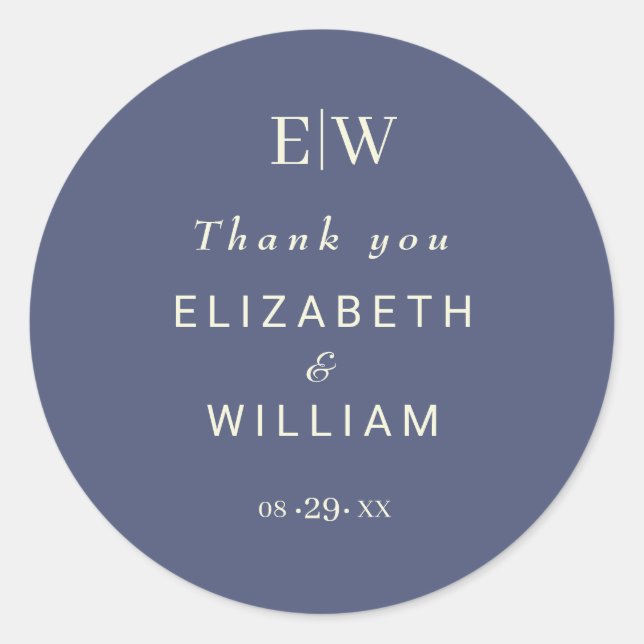 Pegatina Redonda Elegante y sencillo atardecer futuro con Boda mono (Anverso)