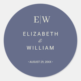 Pegatina Redonda Elegante y sencillo atardecer futuro con Boda mono