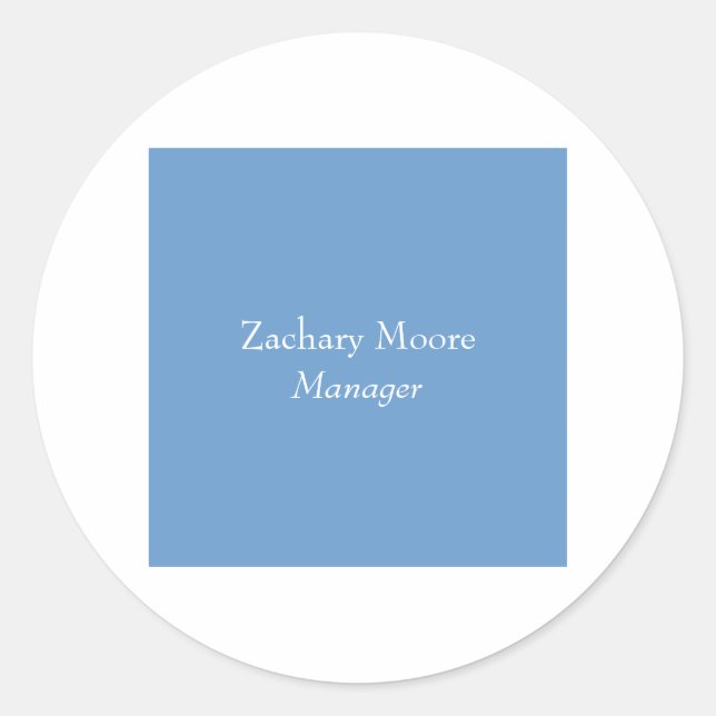 Pegatina Redonda Elegante y sencillo blanco minimalista (Anverso)