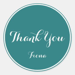 Pegatina Redonda Elegante y sencillo verde y blanco gracias