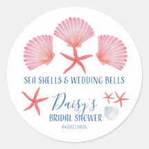 Elegantes conchas marinas y campanas de boda Ducha