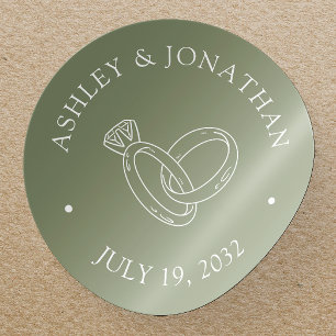 Pegatina Redonda Elegantes elementos modernos y sencillos