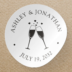 Pegatina Redonda Elegantes elementos modernos y sencillos