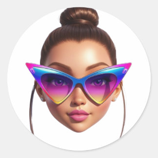 Pegatina Redonda Elegantes enfermeros redondos