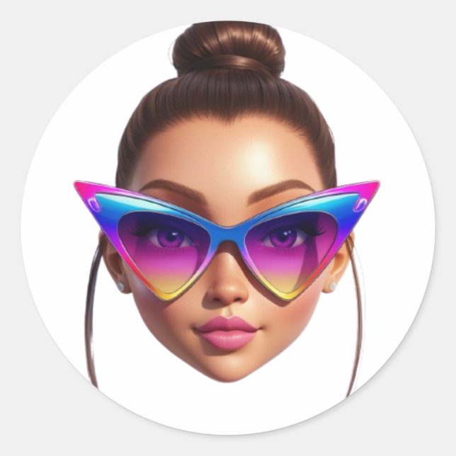 Pegatina Redonda Elegantes enfermeros redondos (Anverso)