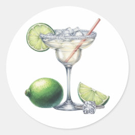 Pegatina Redonda Elegantes Margs y Matrimony Bridal Shower
