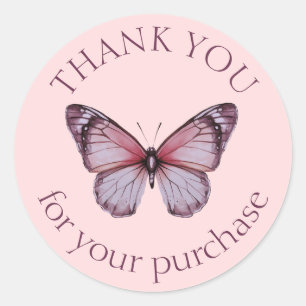 Pegatina Redonda Elegantes mariposas GRACIAS por tu PERSONALIZADO d