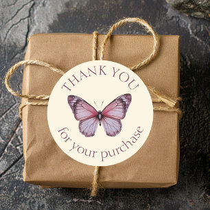 Pegatina Redonda Elegantes mariposas GRACIAS por tu PERSONALIZADO d