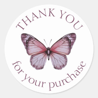 Pegatina Redonda Elegantes mariposas GRACIAS por tu PERSONALIZADO d