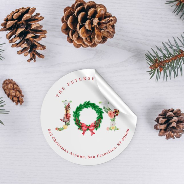 Pegatina Redonda Elegantes Navidades de alegría corearon dirección  (Subido por el creador)