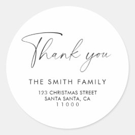 Pegatina Redonda Elegantes Navidades de guiones Gracias