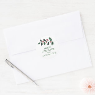 Pegatina Redonda Elegantes Navidades de la vegetación acuática botá