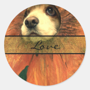 Pegatina Redonda Elegantes pegatinas de bodas de amor