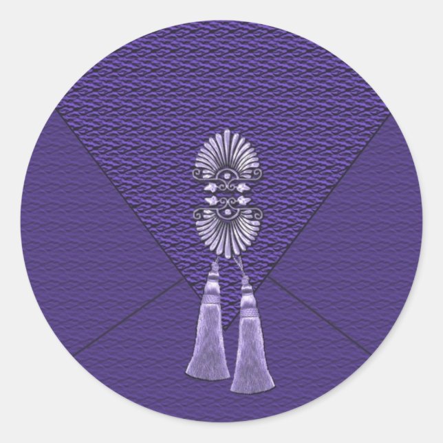 Pegatina Redonda Elegantes Pegatinas de Sapphire Blue Tassel (Anverso)