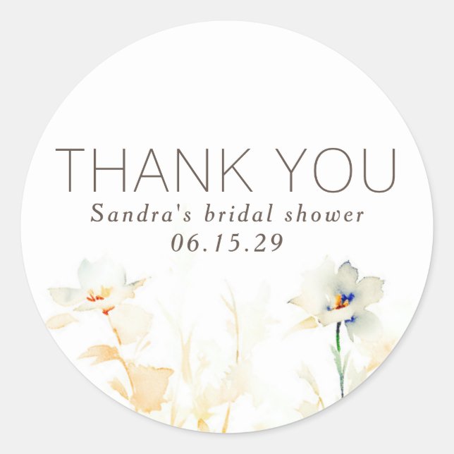 Pegatina Redonda Elegantes tonos de otoño florales y terrosos Graci (Anverso)