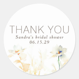 Pegatina Redonda Elegantes tonos suaves de otoño flores gracias