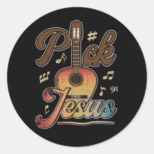 Pegatina Redonda Elegir a Jesús Pastor de Música Pastor de Pascua C