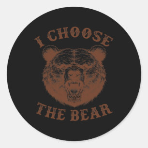 Pegatina Redonda Elegir el feminismo feminista del oso
