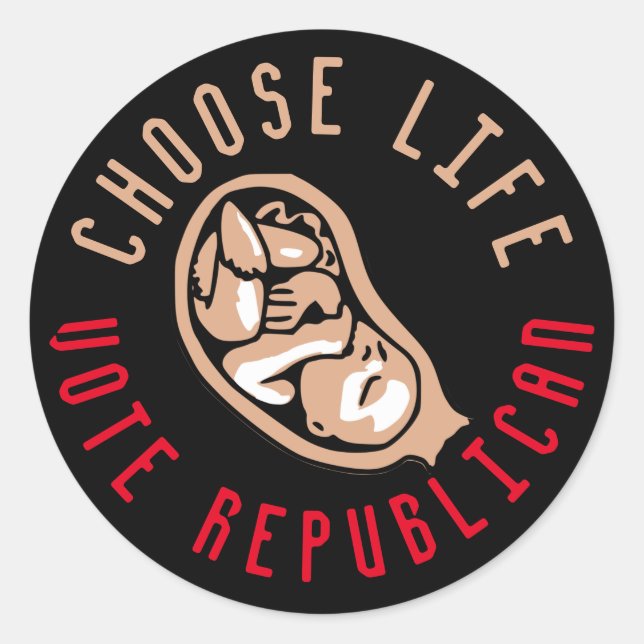 Pegatina Redonda Elegir el voto de vida republicano (Anverso)