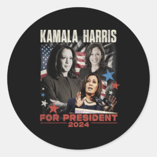 Pegatina Redonda Elegir la libertad Kamala Harris 1