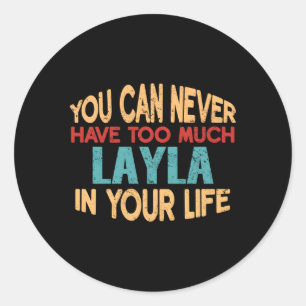 Pegatina Redonda Elemento de Chiste de nombre personalizado Layla