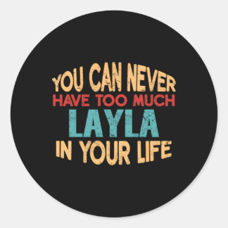 Pegatina Redonda Elemento de Chiste de nombre personalizado Layla