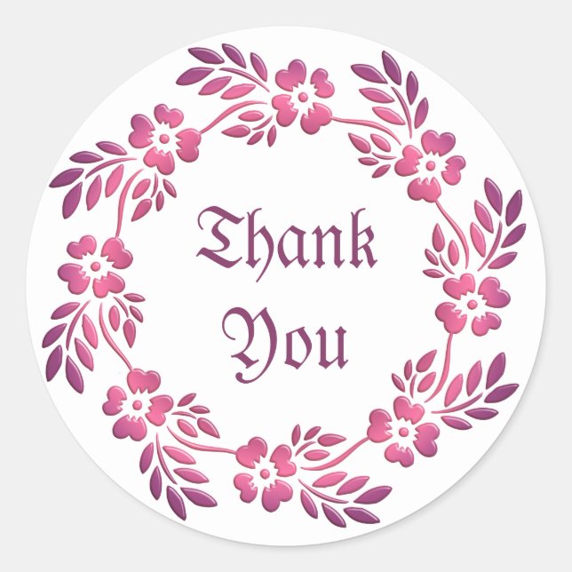 Pegatina Redonda Elemento de gradiente de círculo floral retro. Tex (Anverso)