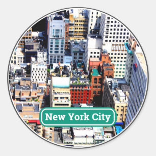 Pegatina Redonda Elemento decorativo de la ciudad de Nueva York