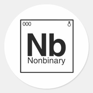 Pegatina Redonda Elemento NB - Tabla Periódica No Binaria