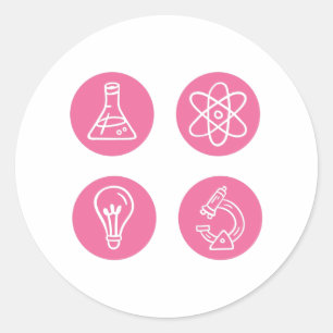 Pegatina Redonda Elementos de ciencia
