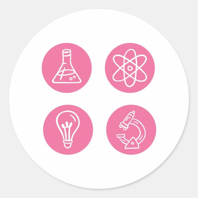 Pegatina Redonda Elementos de ciencia (Anverso)