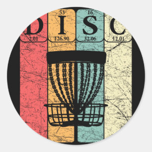 Pegatina Redonda Elementos de la tabla periódica de Disc Golf jugad