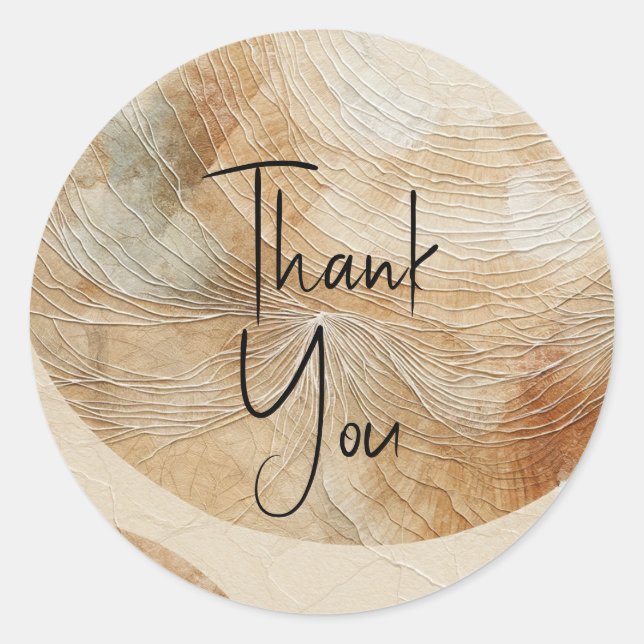 Pegatina Redonda Elementos Naturales Neutrales Airy Bohemian Boho (Anverso)