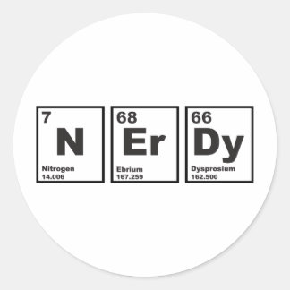 Pegatina Redonda Elementos Nerdy
