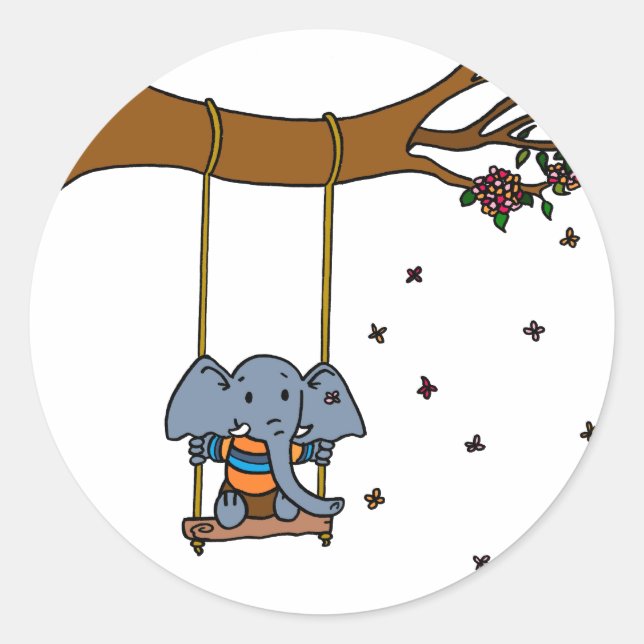 PEGATINA REDONDA ELEPHANT (Anverso)