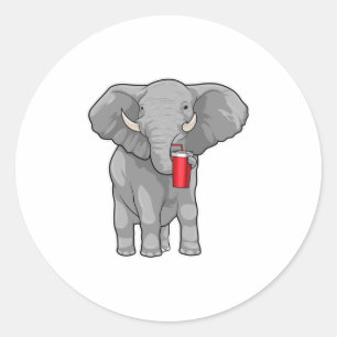 Pegatina Redonda Elephant Beber mug