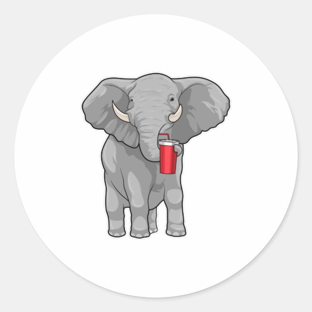 Pegatina Redonda Elephant Beber mug (Anverso)