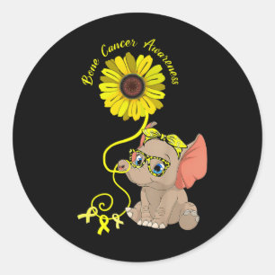 Pegatina Redonda Elephant Brain Aneurysm Awareness Burgunbon