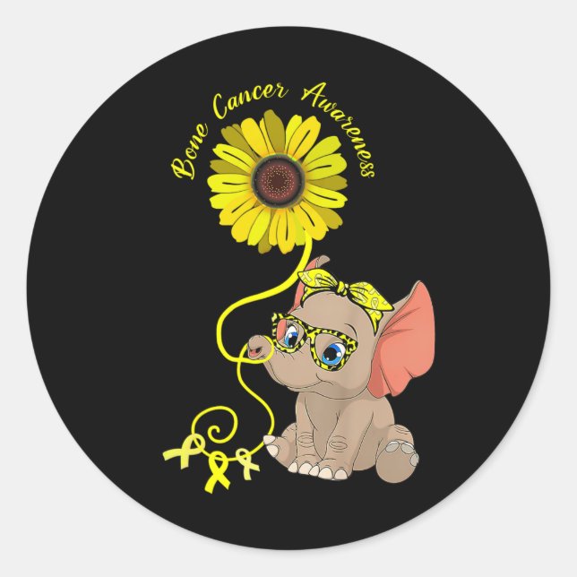 Pegatina Redonda Elephant Brain Aneurysm Awareness Burgunbon (Anverso)