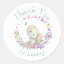 Elephant Butterflies Baby Shower Gracias