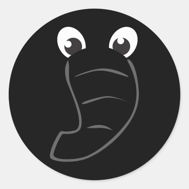 Pegatina Redonda Elephant Face Cute Kids Costueen Animal G (Anverso)