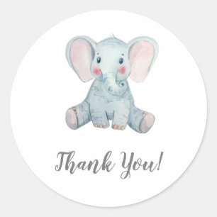 Pegatina Redonda Elephant Gracias