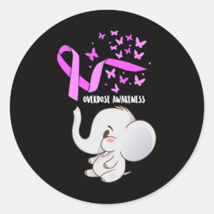 Pegatina Redonda Elephant Purpleln Globos Sobredosificación Supp