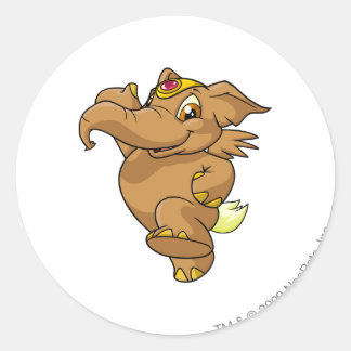 Pegatina Redonda Elephante Brown