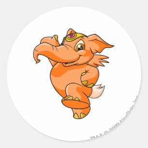 Pegatina Redonda Elephante Naranja