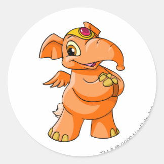 Pegatina Redonda Elephante Naranja
