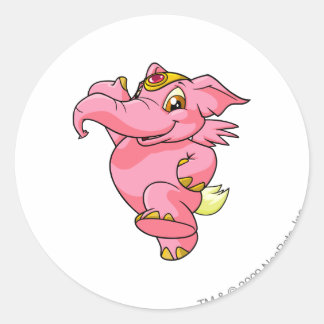 Pegatina Redonda Elephante Pink