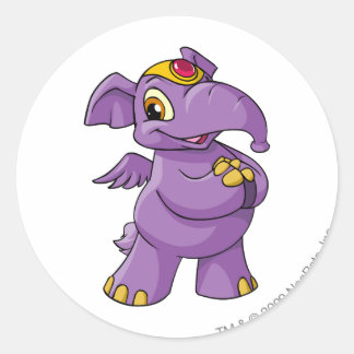 Pegatina Redonda Elephante Purple