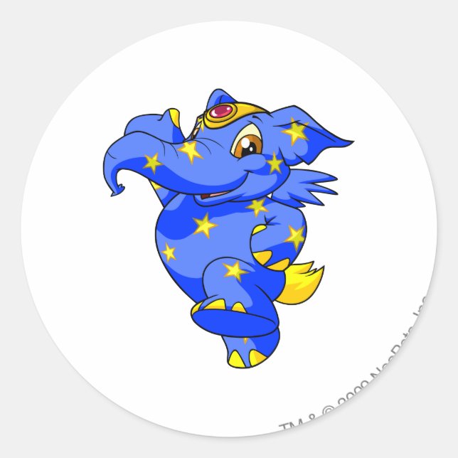 Pegatina Redonda Elephante Starry (Anverso)