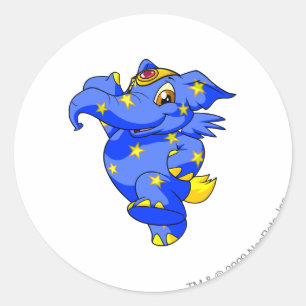 Pegatina Redonda Elephante Starry